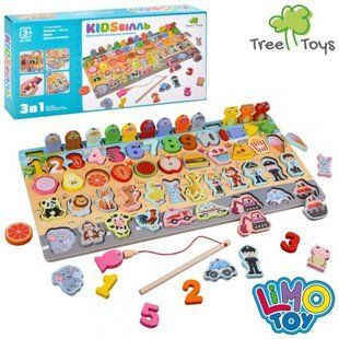 Деревянная игрушка Центр развивающий 3 в 1 рыбалка