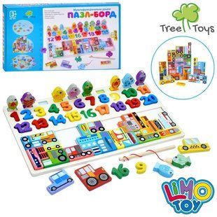 Деревянная игрушка Многофункциональная доска Пазл-борд