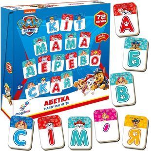 Дитячий набір магнітів Щенячий патруль "Абетка" Magdum