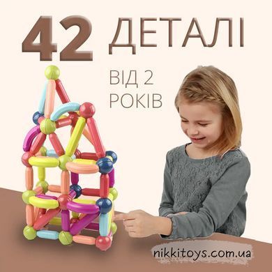 Магнитный конструктор 42 детали, 27*24*5см