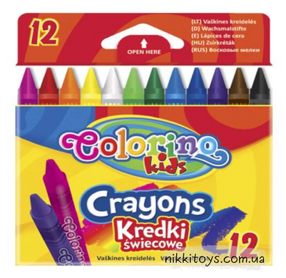 Воскові олівці Colorino 12 кольорів 13314