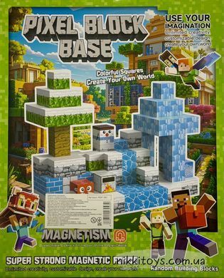 Магнитный конструктор Minecraft, 50 элементов, 2 фигурки героев, длина ребра кубика 2 см, 33*27*4 см