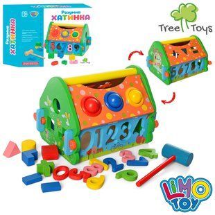Деревянная игрушка-стучалка Домик - сортер