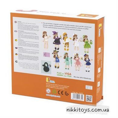 Магнітна гра Viga Toys Вдягни дівчинку, Монтессорі