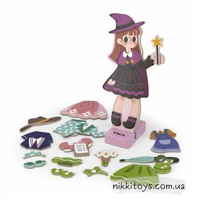 Магнітна гра Viga Toys Вдягни дівчинку, Монтессорі