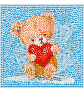 Алмазная мозаика Мишка Тедди 15x15 см