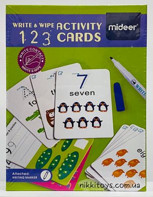 Набор математических карточек "Считай и стирай! 1,2,3" Mideer MD 1031