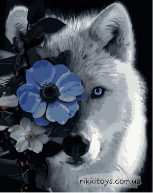 Набор для росписи по номерам Белый волк Strateg размером 40х50 см (GS 1240)