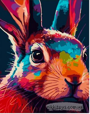 Картина по номерам Цветной кролик Strateg размером 30х40 см (SS 6748)