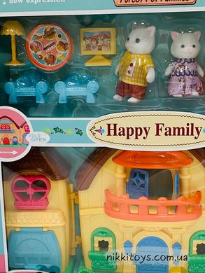 Домик "Счастливая семья" 2 фигурки, с мебелью, подсветка, звуковые эффекты