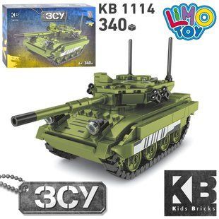 Конструктор військова техніка, танк, 340 дет., кор., 32-22-6 см KB 1114