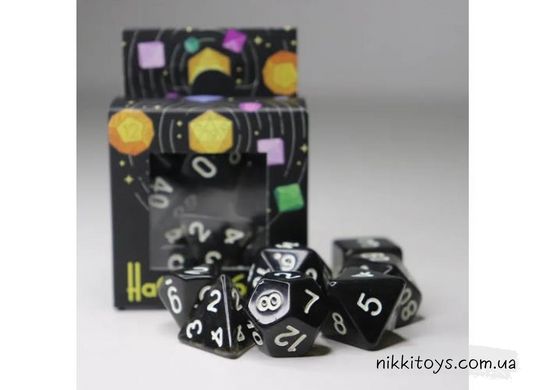 Набір кубиків  (дайси) - Transparent 7 Dice Set - Black