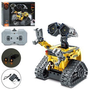Конструктор Yellow Wall-E STEM 3в1 (робот, динозавр) на радіокеруванні 2,4G,акумулятор, USB, APP, 435 деталі