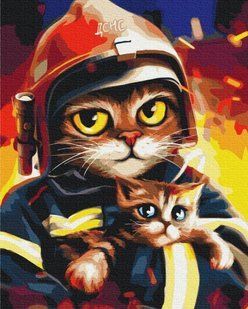 Картина по номерам: Котик ГСЧС &copy;Марианна Пащук 40*50 BS 53236