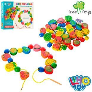 Деревянная игрушка Шнуровка фрукты, овощи, ягоды