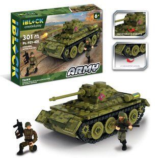 Конструктор IBLOCK ARMY 301дет PL- 921-431 танк