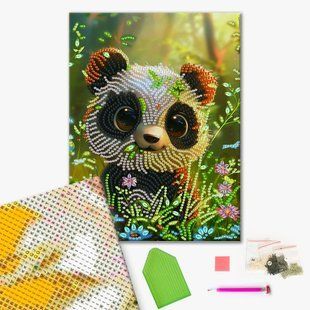 Алмазная мозаика Милая панда 25X25 см Brushme