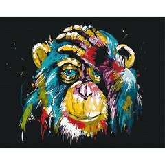 Картина за номерами: Барвиста шимпанзе 40*50 BS 25714