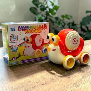 Музична каталка WToys &laquo;Равлик&raquo;, українською мовою, пісні, барабан, підсвічування, брязкальце