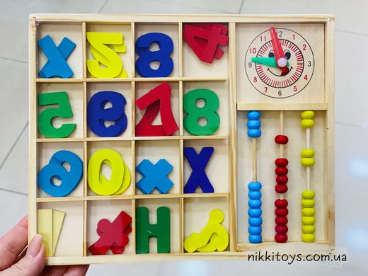 Деревянная игрушка Веселая математика 2 вида MD 1245