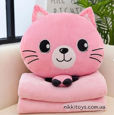 Детская мягкая игрушка &laquo;Кошечка&raquo; игрушка с пледом, размер 40 см