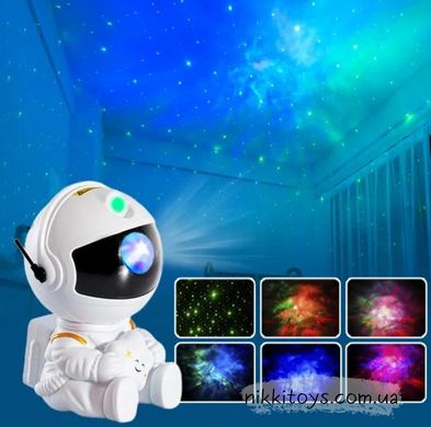 Лазерный ночник-проектор звездного неба "Астронавт" 13 см, пульт (не муз.) 8981